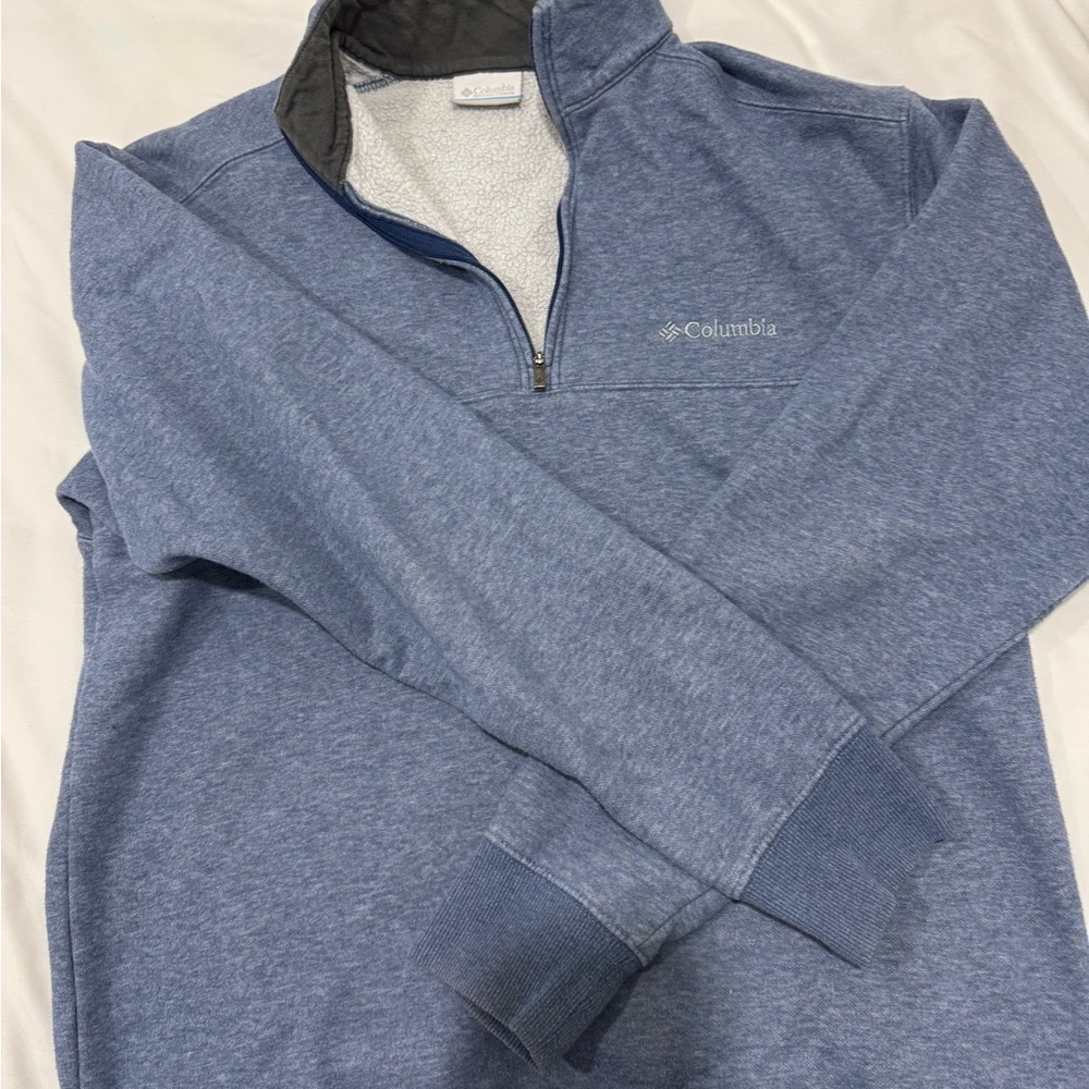 Columbia Men's Heather Blue Zip-Up Sweater